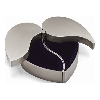 Pewter-Tone Hinged Jewelry Box with Velvet Lining – view 2