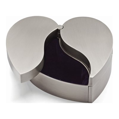 Pewter-Tone Hinged Jewelry Box with Velvet Lining – view 3