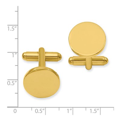 Engravable Round Cuff Links, Gold-Plated – view 2