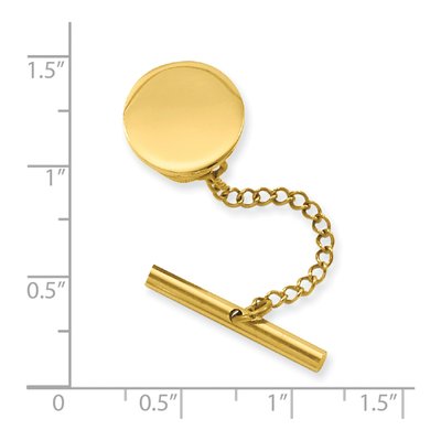Men's Gold-Plated Engravable Round Tie Tac – view 3