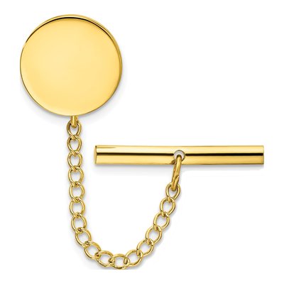 Men's Gold-Plated Engravable Round Tie Tac