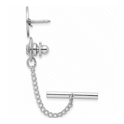 Rhodium-Plated Round Tie Tac – view 2