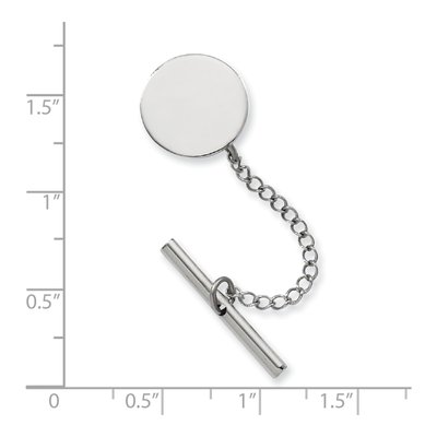 Rhodium-Plated Round Tie Tac – view 3