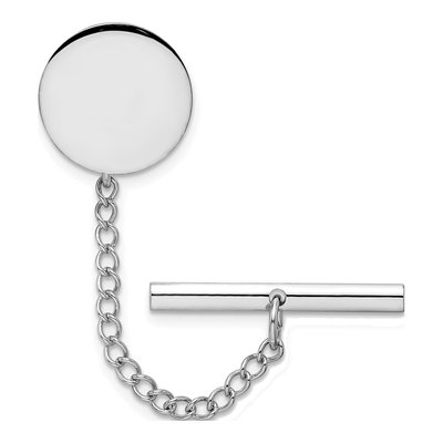 Rhodium-Plated Round Tie Tac