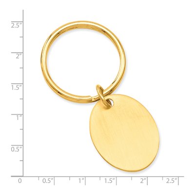 Satin Oval Gold-Plated Key Ring – view 3