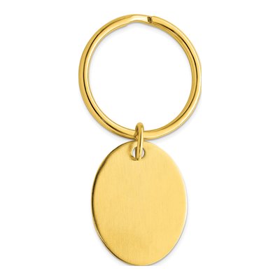 Satin Oval Gold-Plated Key Ring