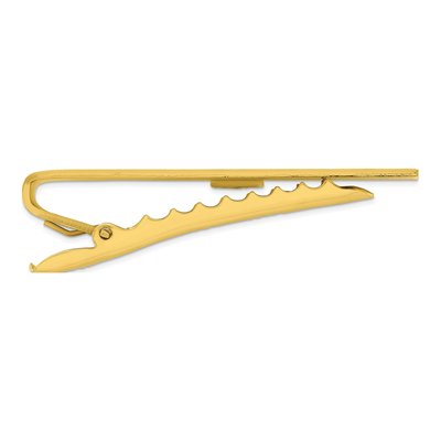Engravable Gold-Plated Satin Tie Bar – view 2