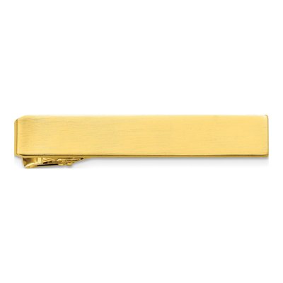Engravable Gold-Plated Satin Tie Bar
