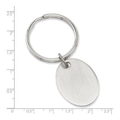 Satin Oval Key Ring, Rhodium-Plated – view 3