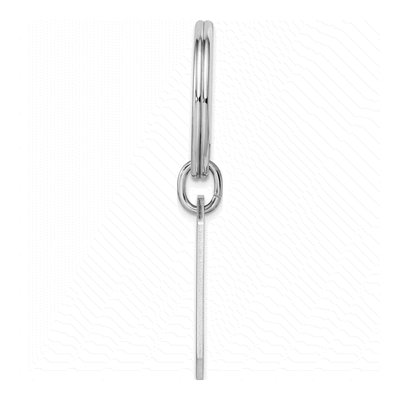 Rhodium-Plated Satin Rectangle Key Ring – view 2