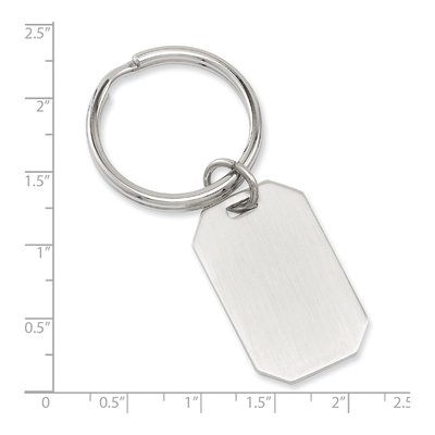 Rhodium-Plated Satin Rectangle Key Ring – view 3