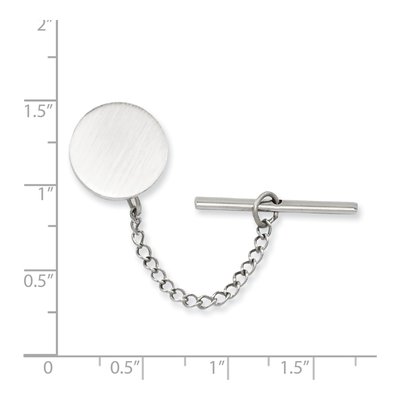 Men's Rhodium-Plated Engravable Tie Tac – view 3