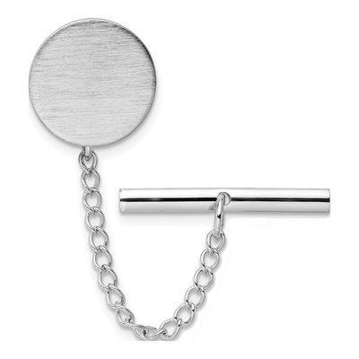 Men's Rhodium-Plated Engravable Tie Tac