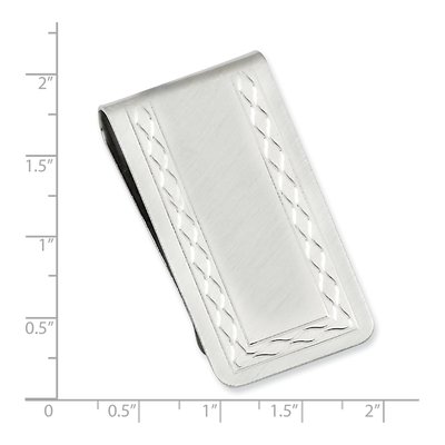 Men's Rhodium-Plated Engravable Money Clip – view 3