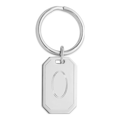 Engravable Key Ring, Rhodium-Plated