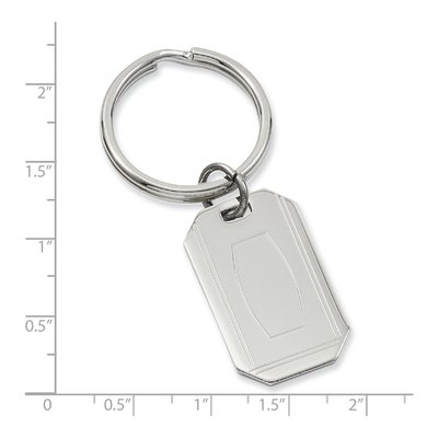 Engravable Rhodium-Plated Key Ring – view 3