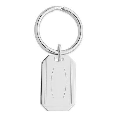 Engravable Rhodium-Plated Key Ring