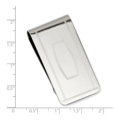 Rhodium-Plated Engravable Money Clip – view 3