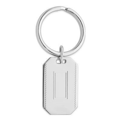 Engravable Key Ring, Rhodium-Plated