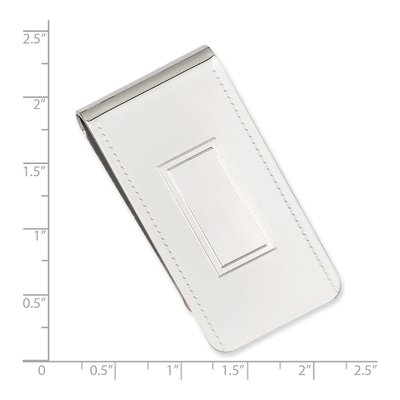 Men's Rhodium-Plated Engravable Money Clip – view 3