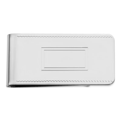 Men's Rhodium-Plated Engravable Money Clip