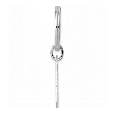 Engravable Key Ring in Rhodium-Plated Metal – view 2