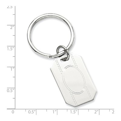Engravable Key Ring in Rhodium-Plated Metal – view 3