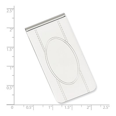 Men's Rhodium-Plated Engravable Money Clip – view 3