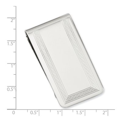 Men's Rhodium-Plated Engravable Money Clip – view 3