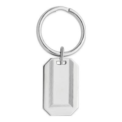 Engravable Key Ring, Rhodium-Plated