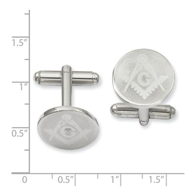 Rhodium-Plated Masonic Cuff Links – view 2