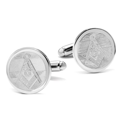 Rhodium-Plated Masonic Cuff Links – view 3
