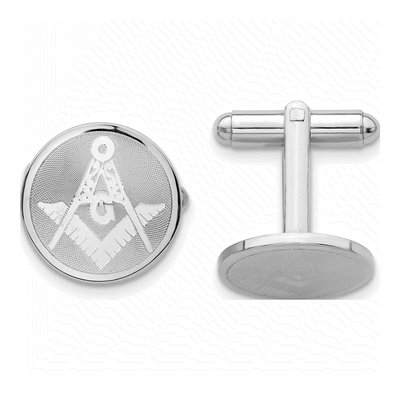 Rhodium-Plated Masonic Cuff Links