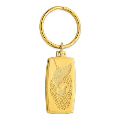 Fish in Net Gold-Tone Key Ring