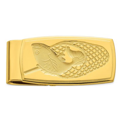Gold-Tone Fish in Net Money Clip