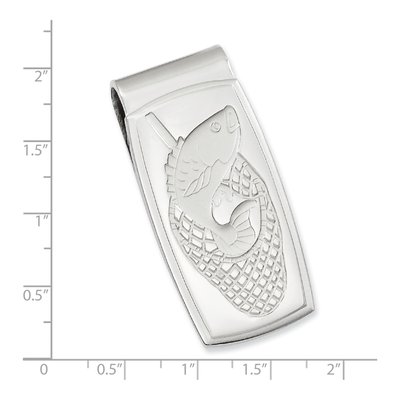 Fish in Net Rhodium Money Clip – view 3