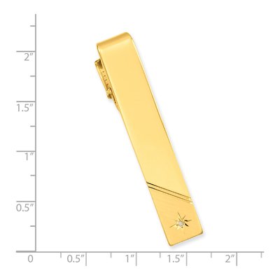 Men's Gold-Plated Diamond Tie Bar – view 3