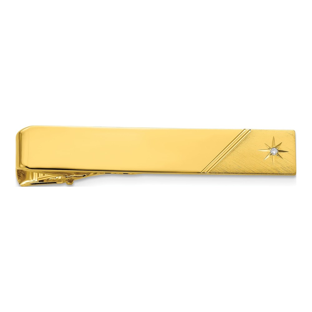 Men's Gold-Plated Diamond Tie Bar