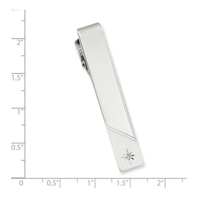 Rhodium Diamond Tie Bar for Men – view 3