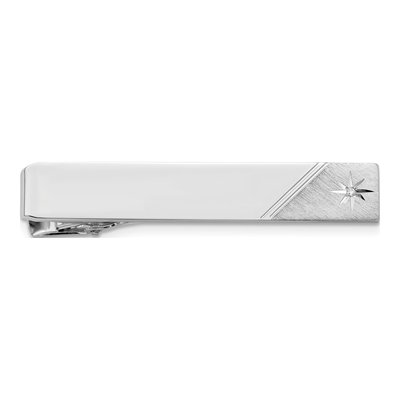 Rhodium Diamond Tie Bar for Men