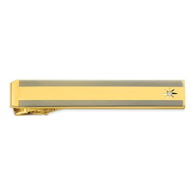 Gold-Plated Diamond Tie Bar