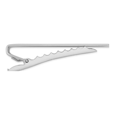 Men's Rhodium-Plated Diamond Engravable Tie Bar – view 2
