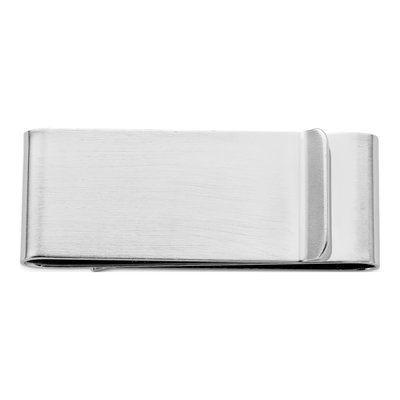 Men's Rhodium-Plated Satin Money Clip