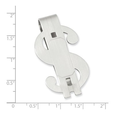 Men's Rhodium-Plated Dollar Sign Money Clip – view 3