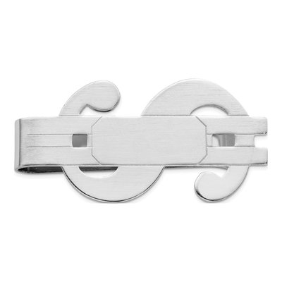 Men's Rhodium-Plated Dollar Sign Money Clip