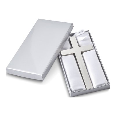 Silver-Plated Ribboned Cross Baby Keepsake – view 4