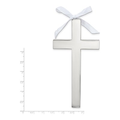 Silver-Plated Ribboned Cross Baby Keepsake – view 6