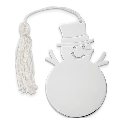 Engravable Snowman Ornament with Tassel – view 3