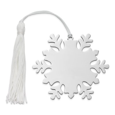 Engravable Snowflake Ornament with Tassel – view 3