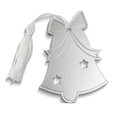 Engravable Silver-Tone Bell Ornament with Tassel